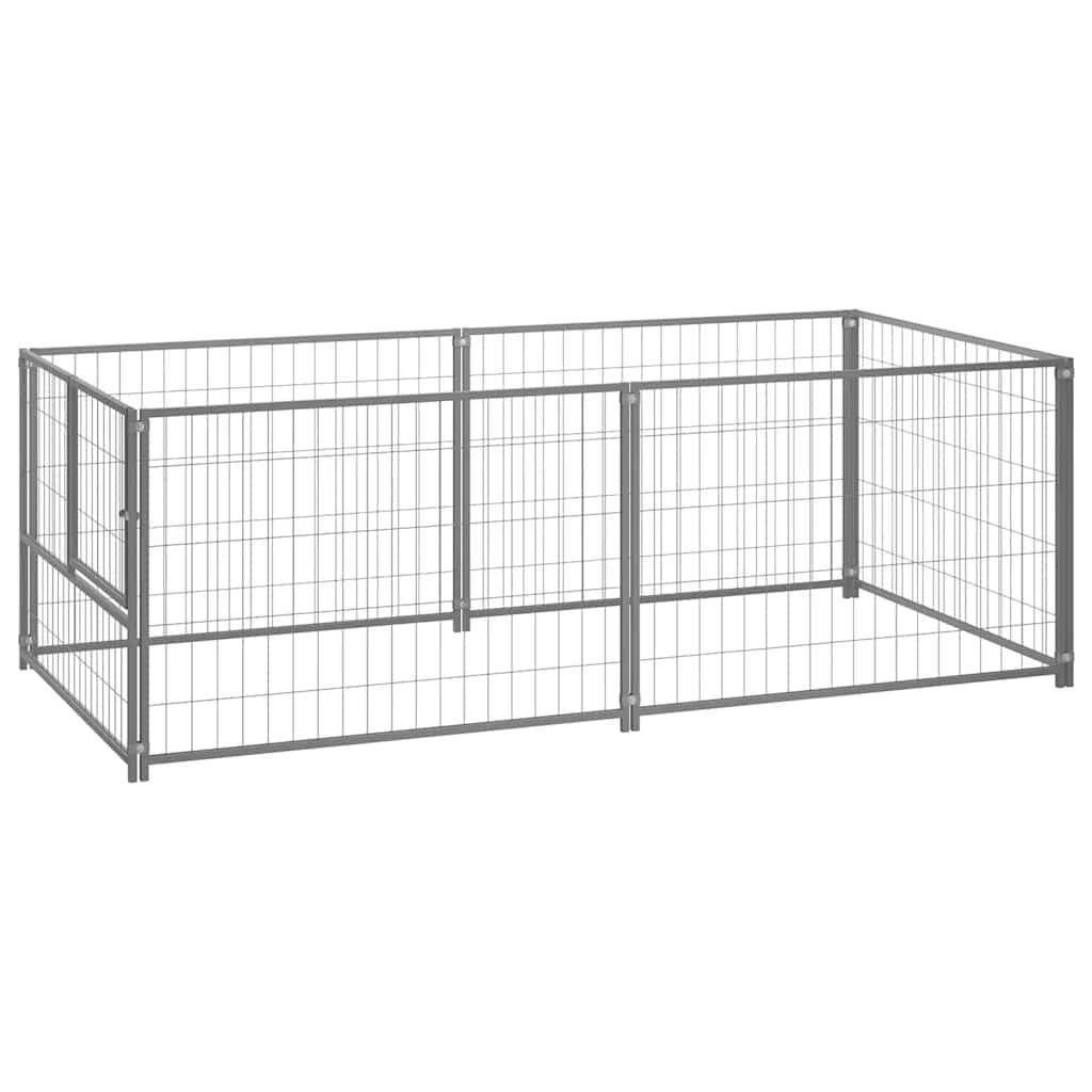 Vidaxl - Chenil Argenté 200x100x70 cm Acier vidaXL 150793 - Image 2