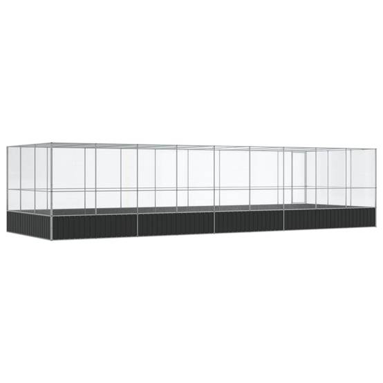 Abri Volière Oiseaux Acier Galvanisé 932x307cm Argent - ComfortXL Outdoor Living - Image 5