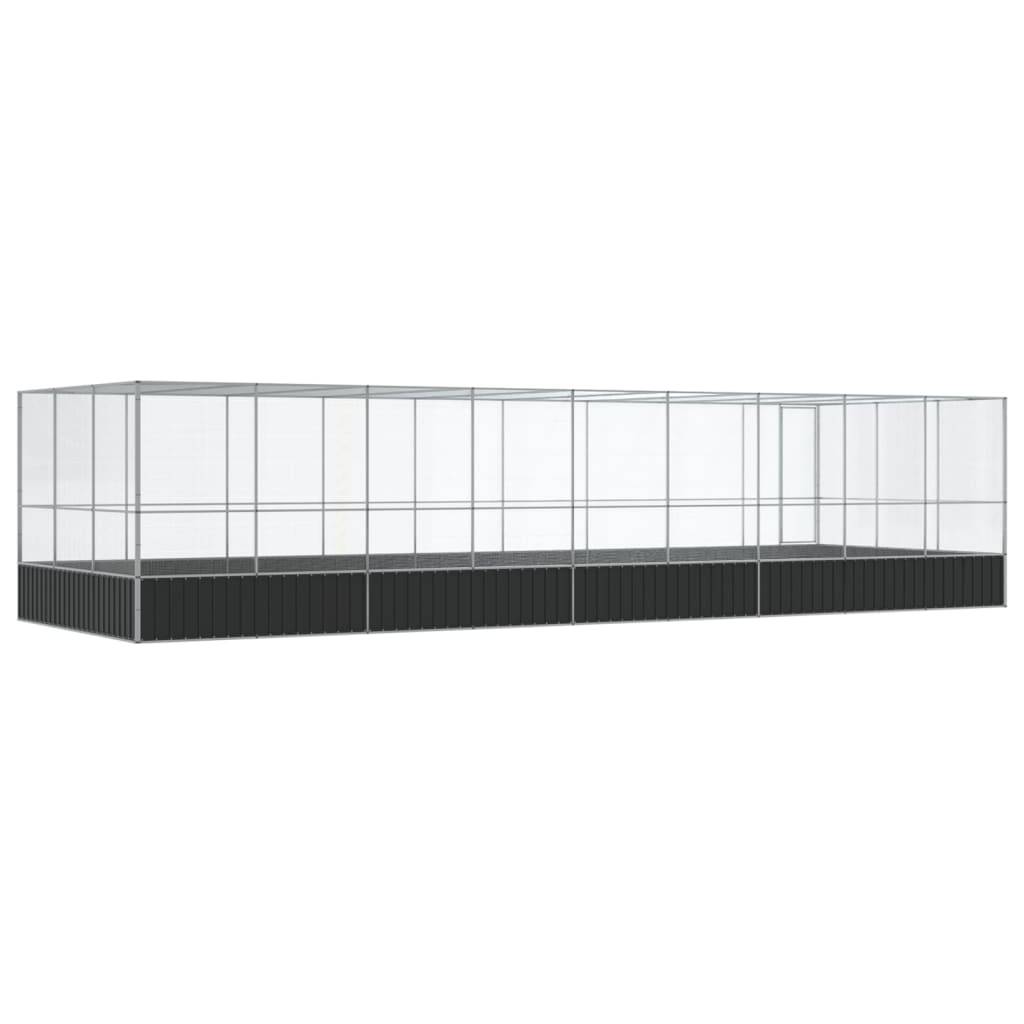 Abri Volière Oiseaux Acier Galvanisé 932x307cm Argent - ComfortXL Outdoor Living - Image 5