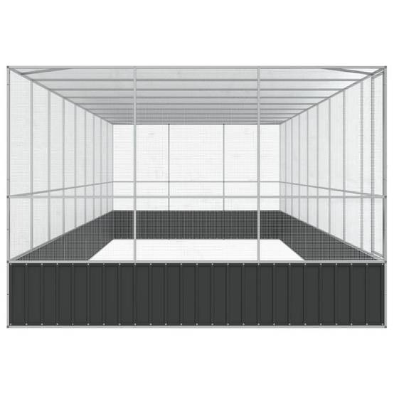 Abri Volière Oiseaux Acier Galvanisé 932x307cm Argent - ComfortXL Outdoor Living - Image 4