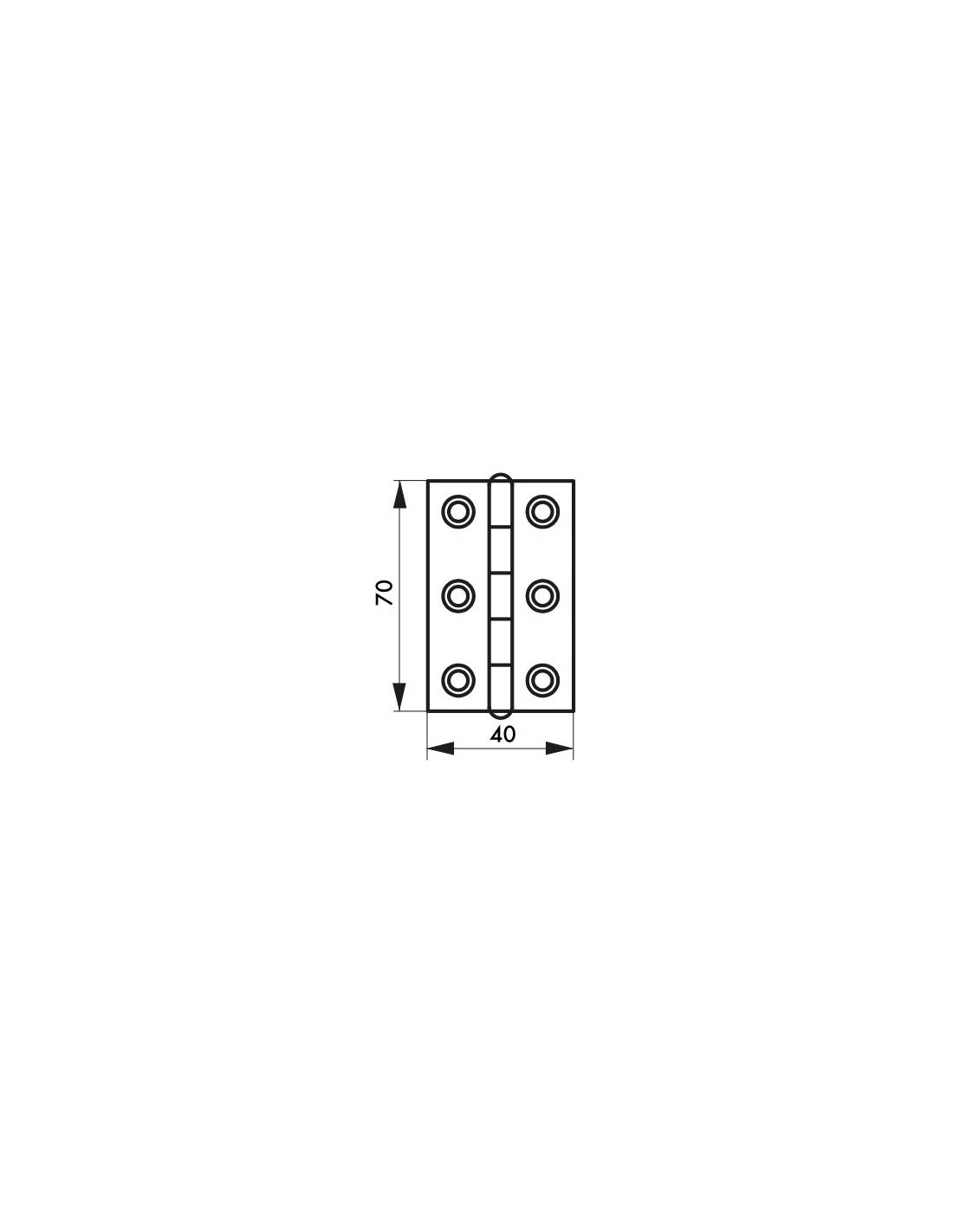 Charnière de porte de meuble / porte légère, 70x40mm, inox 309 - THIRARD - Image 2