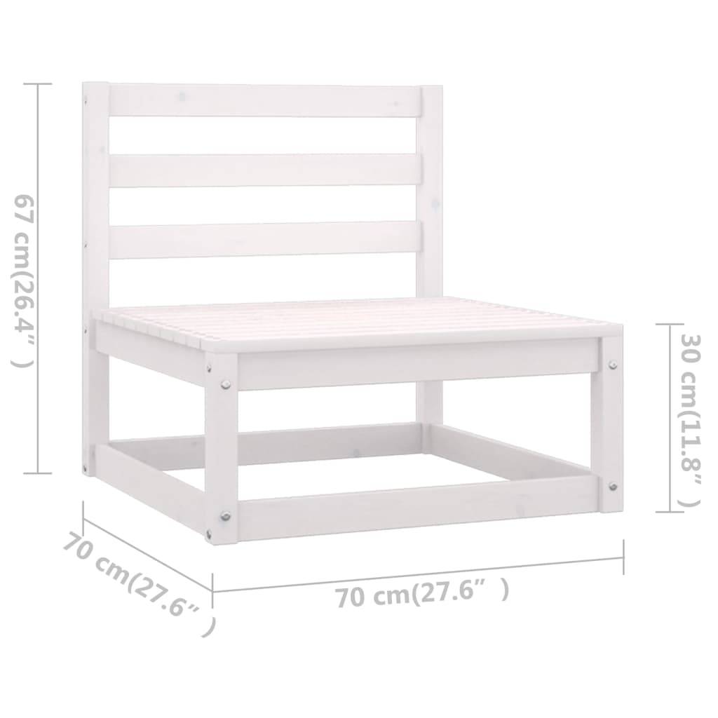 Helloshop26 - Salon de jardin meuble d'extérieur ensemble de mobilier 9 pièces avec coussins blanc bois de pin massif - Image 8