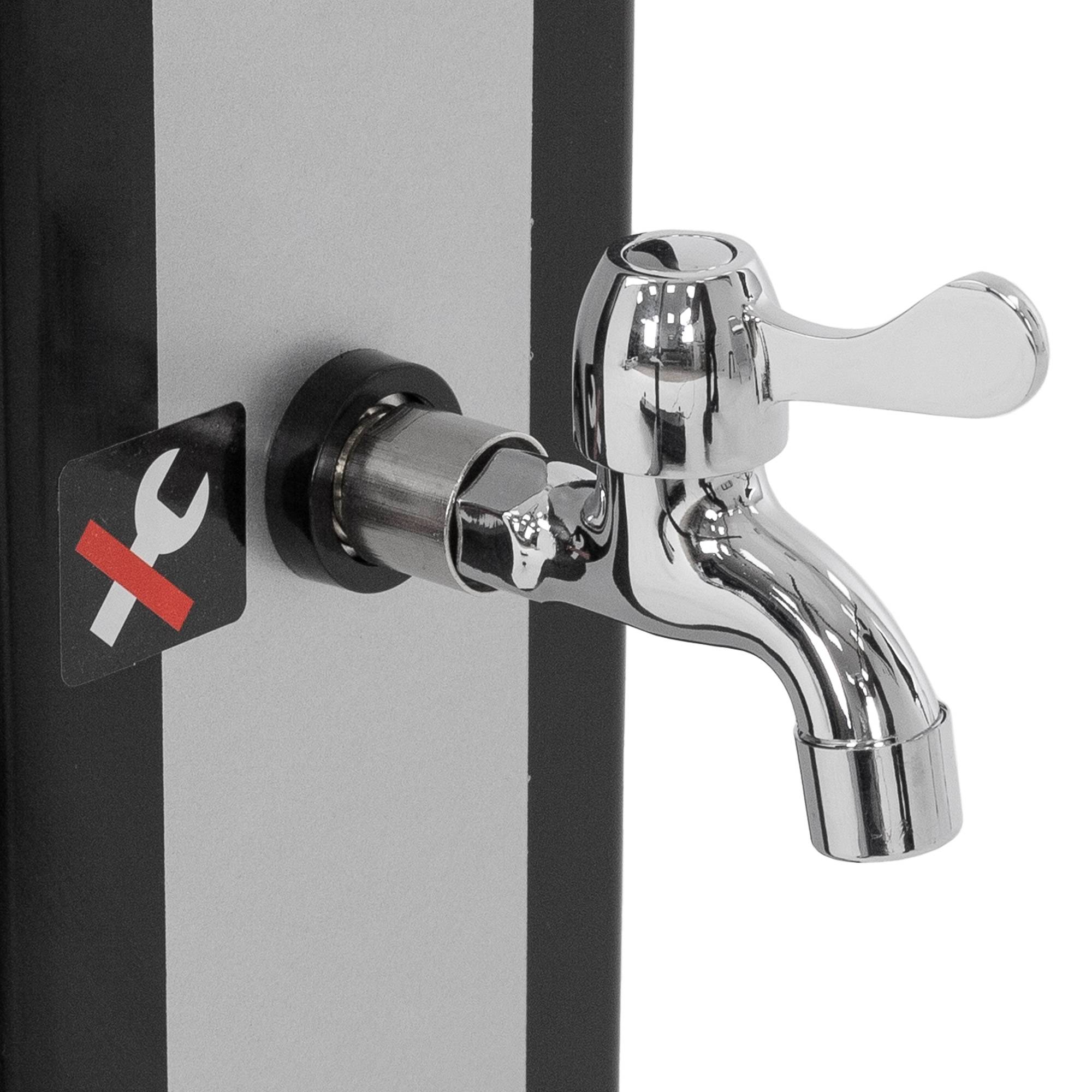 Ml-Design - Douche solaire d'extérieur + douche à pied et pomme de douche noir/argent 40 L - Image 5