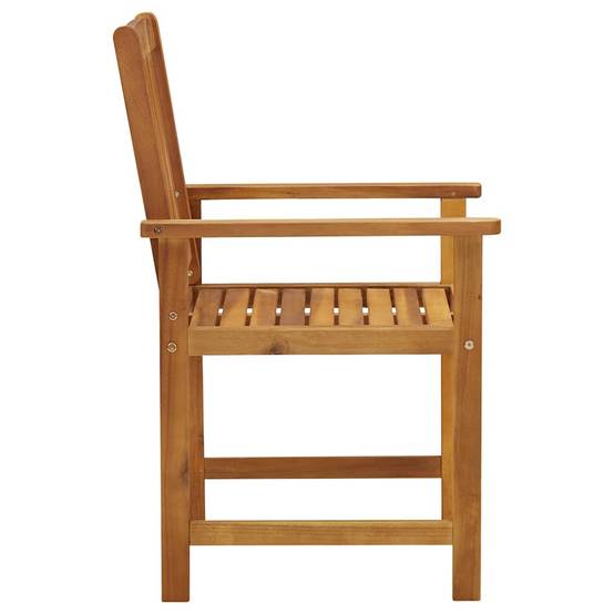 Chaise de jardin en bois d'acacia massif avec coussin noir 61 x 57 x 92 cm (lot de 2) - PANGIVO - Image 6