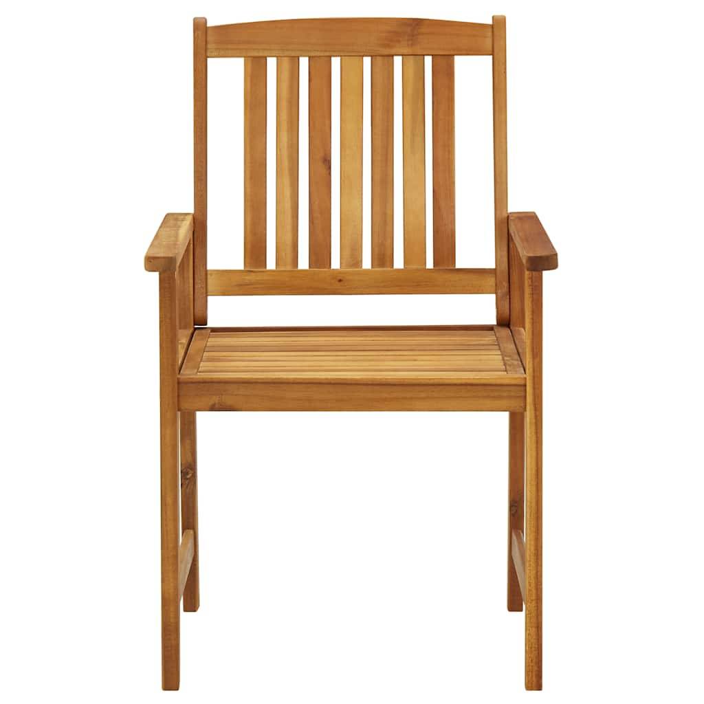 Chaise de jardin en bois d'acacia massif avec coussin noir 61 x 57 x 92 cm (lot de 2) - PANGIVO - Image 5