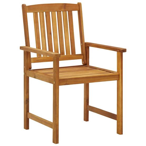 Chaise de jardin en bois d'acacia massif avec coussin noir 61 x 57 x 92 cm (lot de 2) - PANGIVO - Image 4