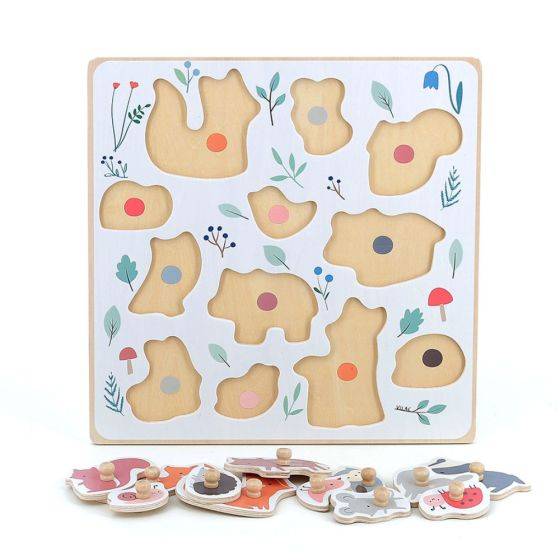 Vilac - Vilac - Puzzle Encastrement Boutons bois - Animaux de la forêt - Image 3