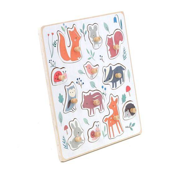 Vilac - Vilac - Puzzle Encastrement Boutons bois - Animaux de la forêt - Image 5