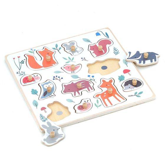 Vilac - Vilac - Puzzle Encastrement Boutons bois - Animaux de la forêt - Image 2