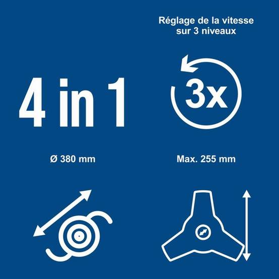 Scheppach - Outil multi-usage sans fil 4 en 1 tondeuse taille-haies coupe-bordure élagueuse 2x20 V 2 Ah - Scheppach - Image 6