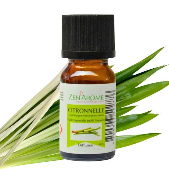 Huile Essentielle de Citronnelle – 100% Pure et Naturelle - Diffusion pour Aromathérapie – 10ml – Conditionné en France - Zen'Arôme - Image 2