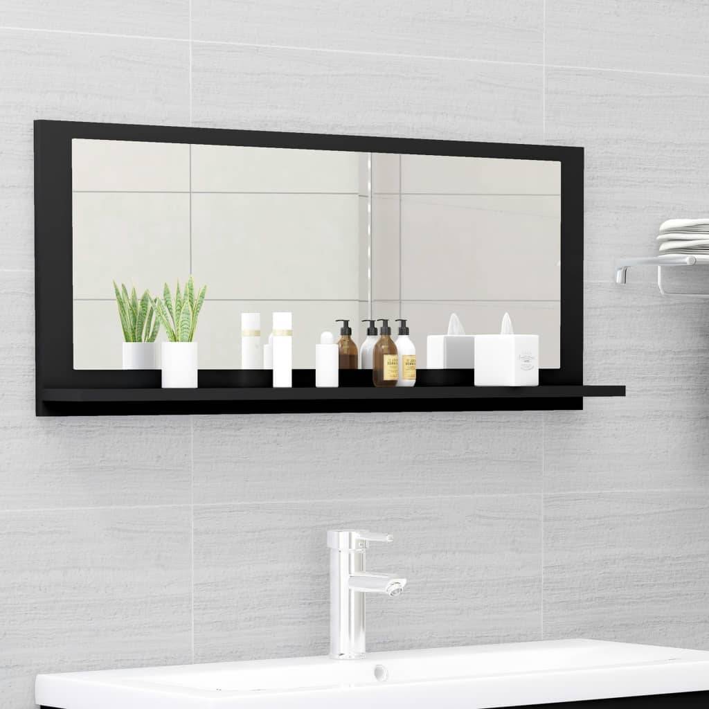 Helloshop26 - Miroir de salle de bain 90 x 10,5 x 37 cm aggloméré noir - Image 2
