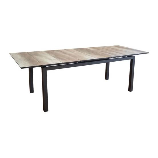 Proloisirs - Table de jardin rectangulaire extensible Tahaa plateau Fundermax® graphite/wood 180/240 cm PROLOISIRS - Image 1