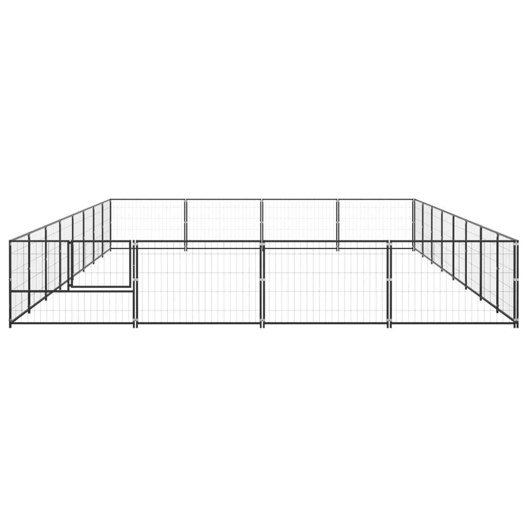 Helloshop26 - Chenil extérieur cage enclos parc animaux chien noir 32 m² acier - Image 4