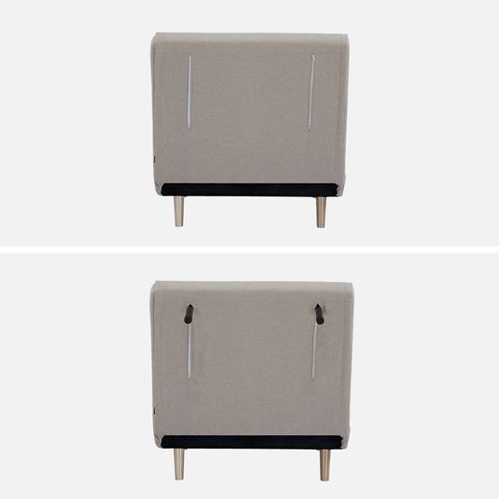 Chauffeuse convertible tissu piétement bois 1 place beige Guest | sweeek - Image 6