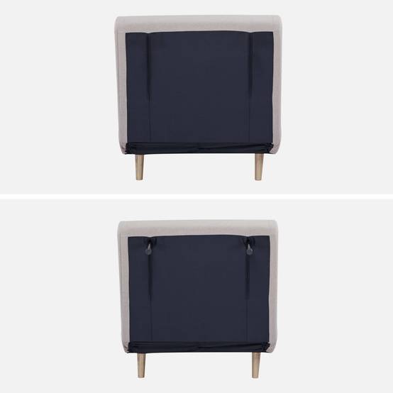 Chauffeuse convertible tissu piétement bois 1 place beige Guest | sweeek - Image 7