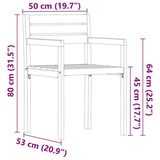 ComfortXL - Chaises de jardin en bois d'acacia massif lot de 2 avec accoudoirs pour terrasse extérieur Brun – ComfortXL Outdoor Living - Image 10