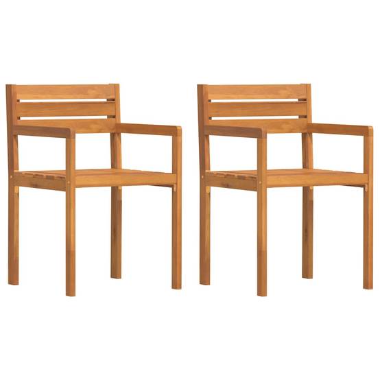 ComfortXL - Chaises de jardin en bois d'acacia massif lot de 2 avec accoudoirs pour terrasse extérieur Brun – ComfortXL Outdoor Living - Image 2