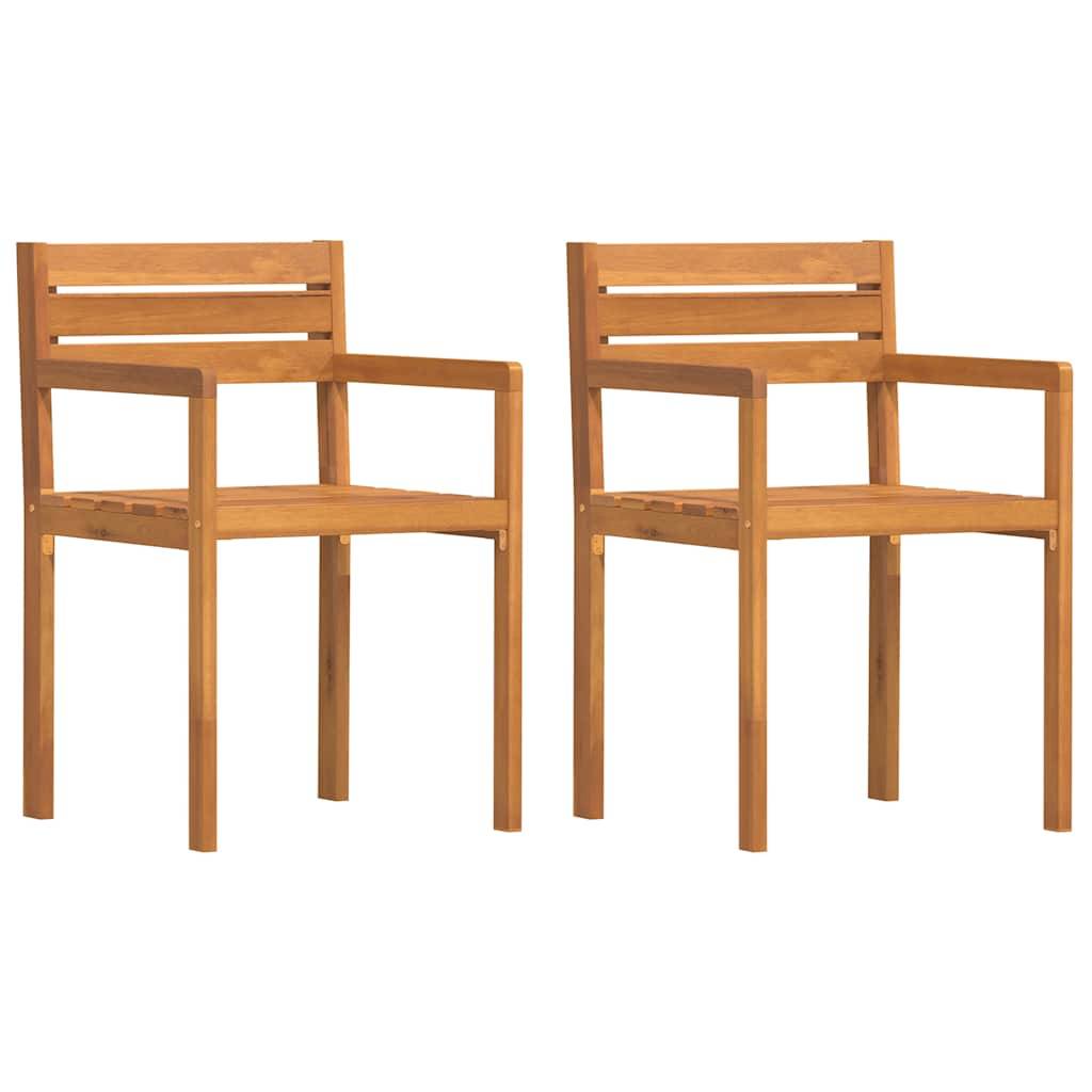 ComfortXL - Chaises de jardin en bois d'acacia massif lot de 2 avec accoudoirs pour terrasse extérieur Brun – ComfortXL Outdoor Living - Image 2