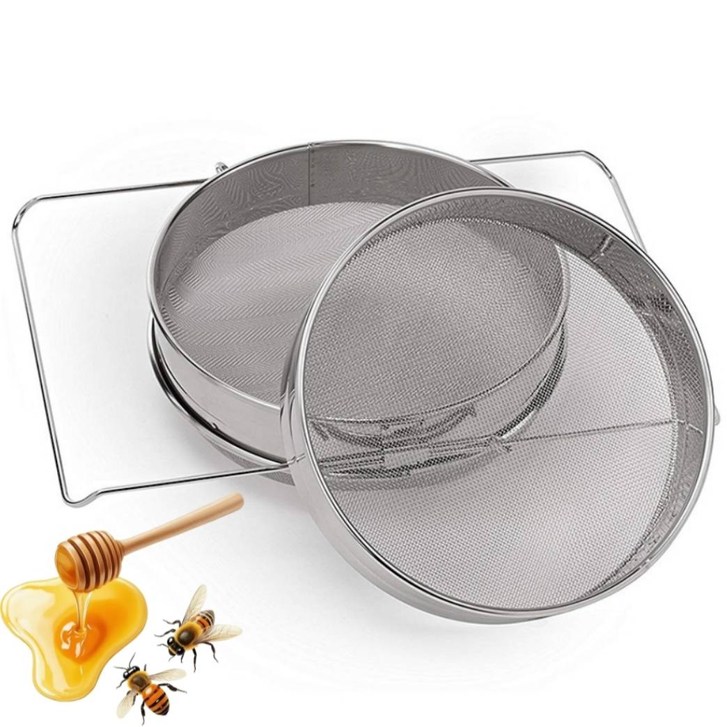 Tamis à Miel Inoxydable 24 cm Double Couche Filtre à Miel Apiculture Abeilles Passoire Miel Cuisine Facile Nettoyage DtopbuyAge - Image 1