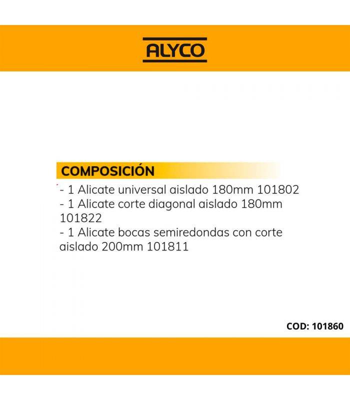 Set 3 pinces isolées boîte plastique ALYCO 101860 - Image 2