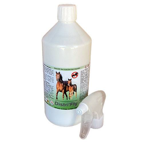 Anti Mouche Répulsif Naturel Chevaux, Poneys - Distri’Fly - 1L