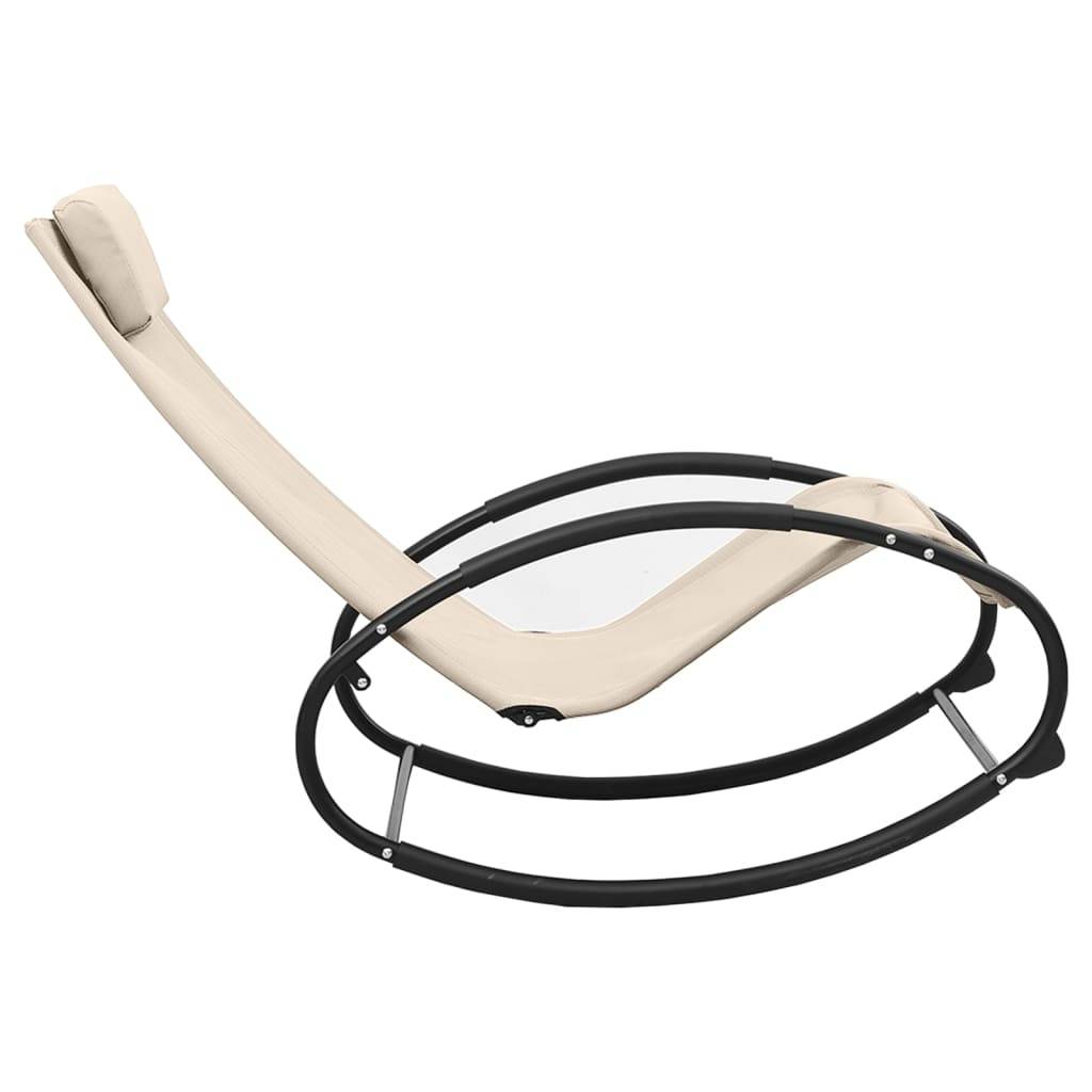Helloshop26 - Transat chaise longue bain de soleil lit de jardin terrasse meuble d'extérieur 105,5 cm avec oreiller acier et textilène crème - Image 3