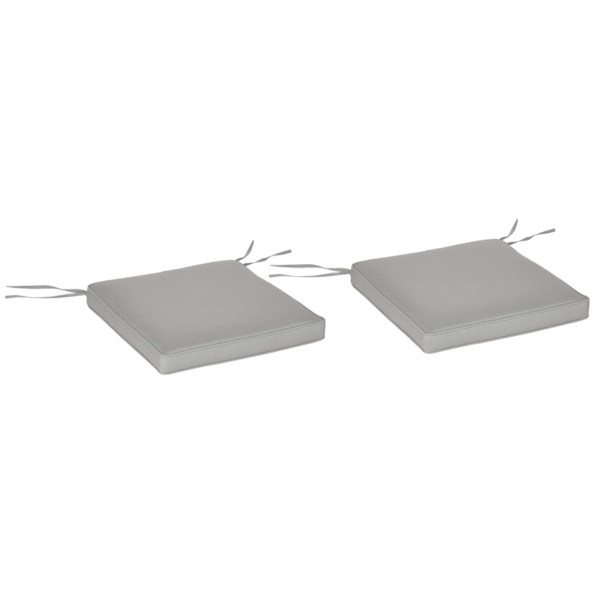 Maison Chic - Lot de 2 Coussins de Chaise Fauteuil de Jardin Coussins d'assise déhoussables Rembourrage 5 cm Polyester Gris clair - Image 3