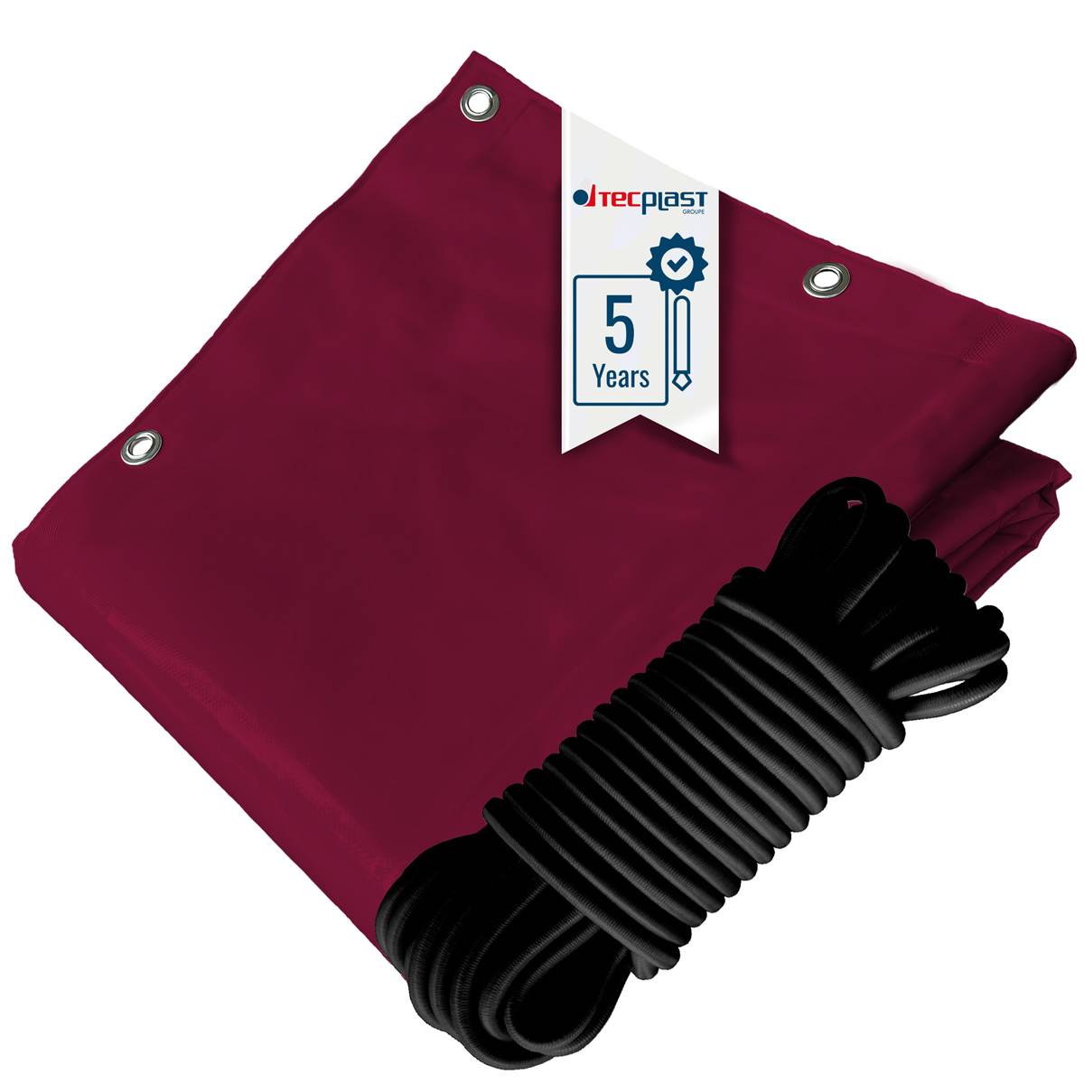 Pack Toile Pergola Rouge Bordeaux 3x4 m + Sandow Noir 20m - Bâche Pergola prête à poser LP506PR Garantie 5 ans TECPLAST - Image 1