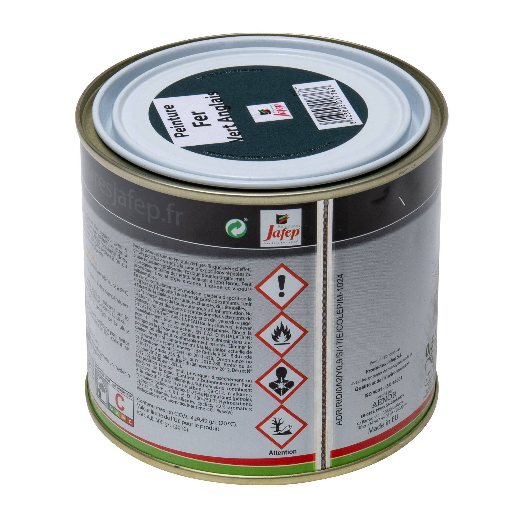 Peinture fer antirouille vert anglais Jafep - 0,5 L - Image 4