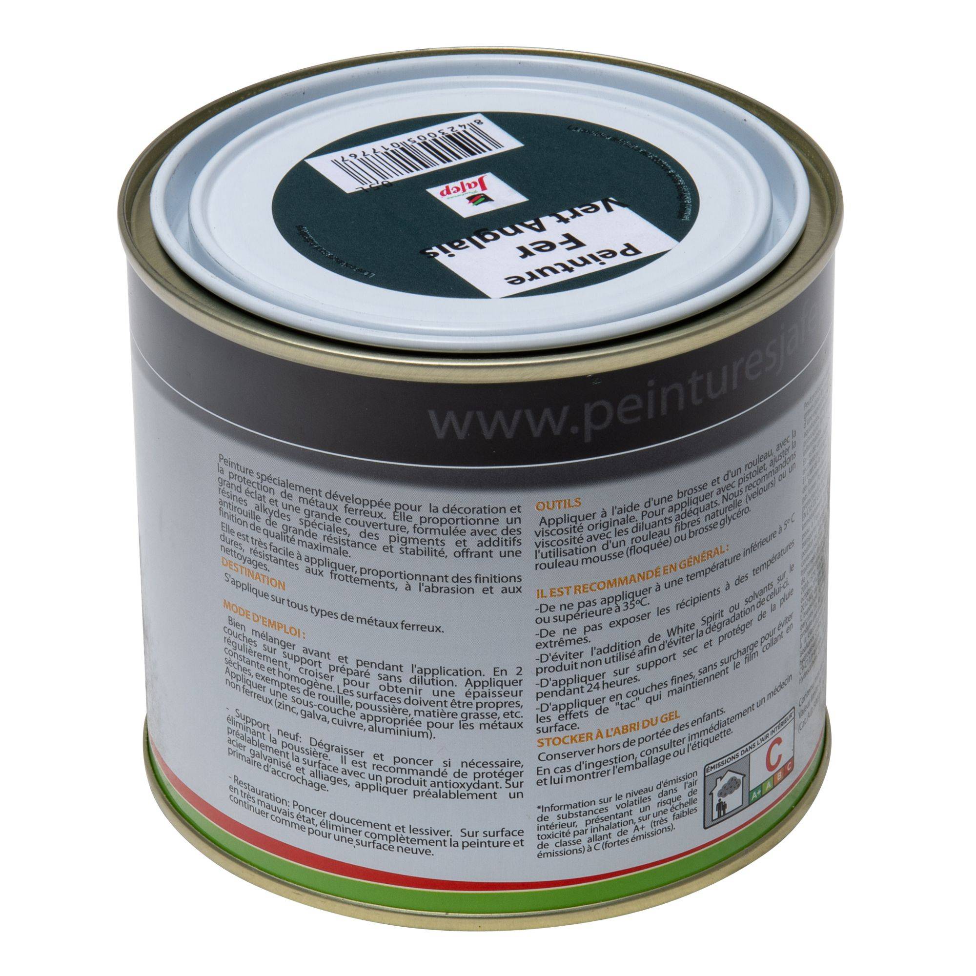 Peinture fer antirouille vert anglais Jafep - 0,5 L - Image 3