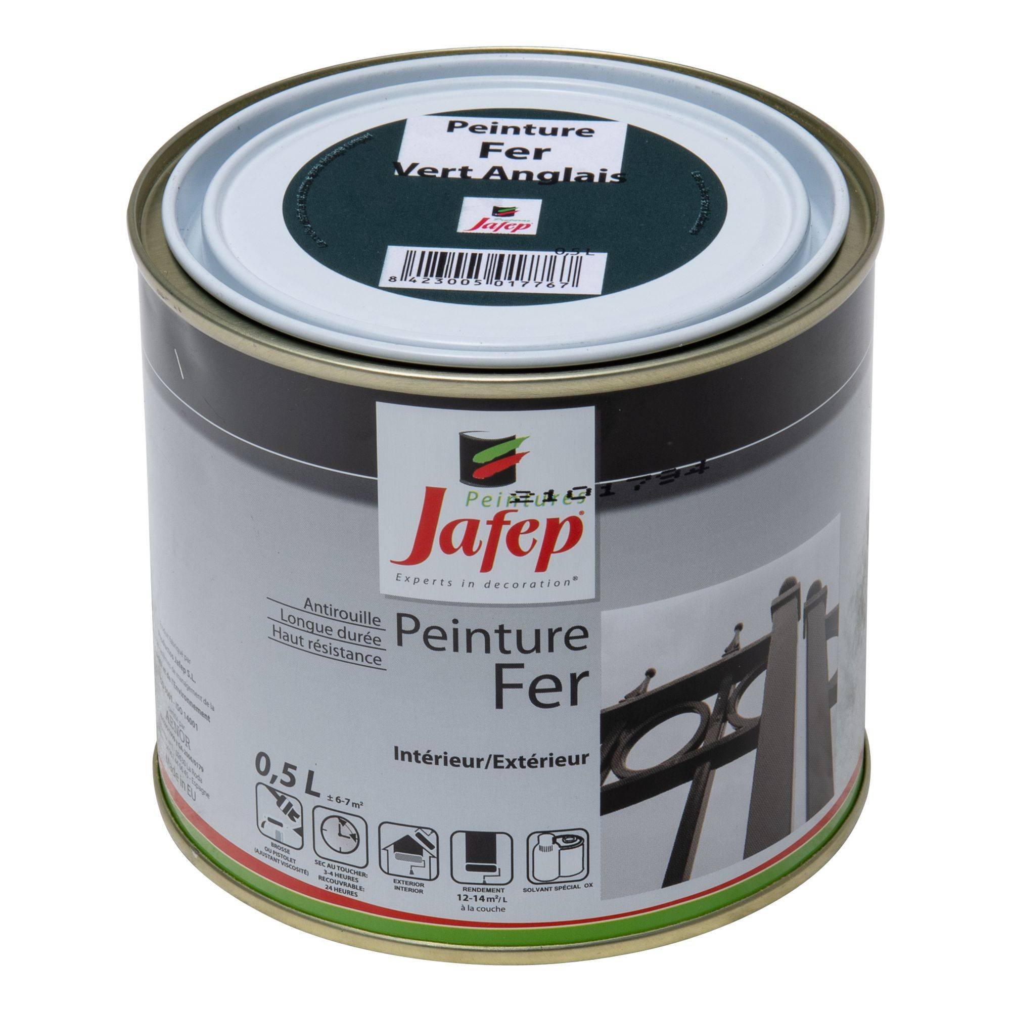 Peinture fer antirouille vert anglais Jafep - 0,5 L - Image 2