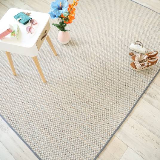 Decoweb - Tapis extérieur ou intérieur en Tissé plat - Sumatra silver multicolore - Galon gris ardoise - 200 x 290 cm - Decoweb - Image 1