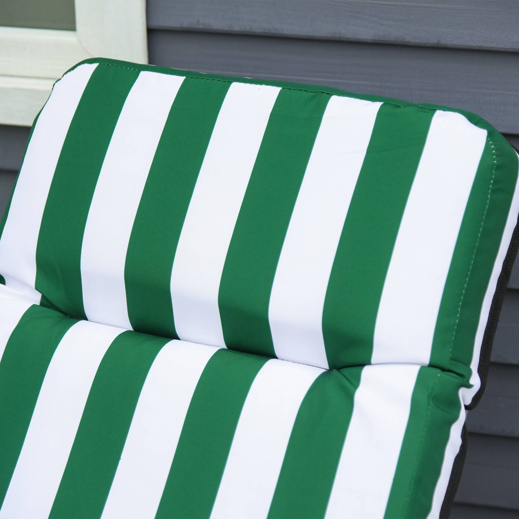Lot 2 chaises longues jardin pliables coussins acier vert blanc 102 cm confort - Image 10