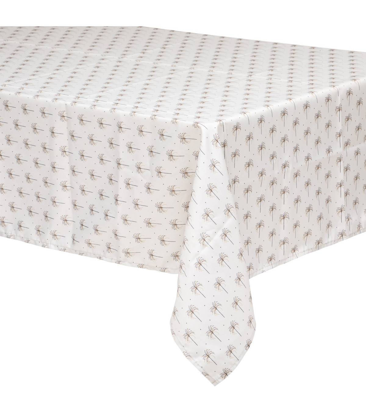 Nappe anti-taches Ivoire imprimé Palm 150 x 300 cm - Image 1
