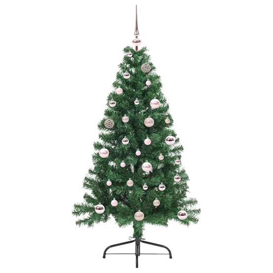 Sapin de Noël, Arbre de Noël artificiel pré-éclairé Vert 150 cm PVC u2882q - Image 3