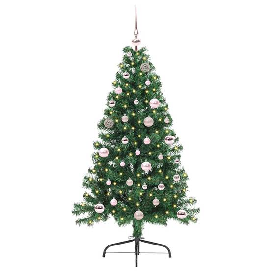 Sapin de Noël, Arbre de Noël artificiel pré-éclairé Vert 150 cm PVC u2882q - Image 1