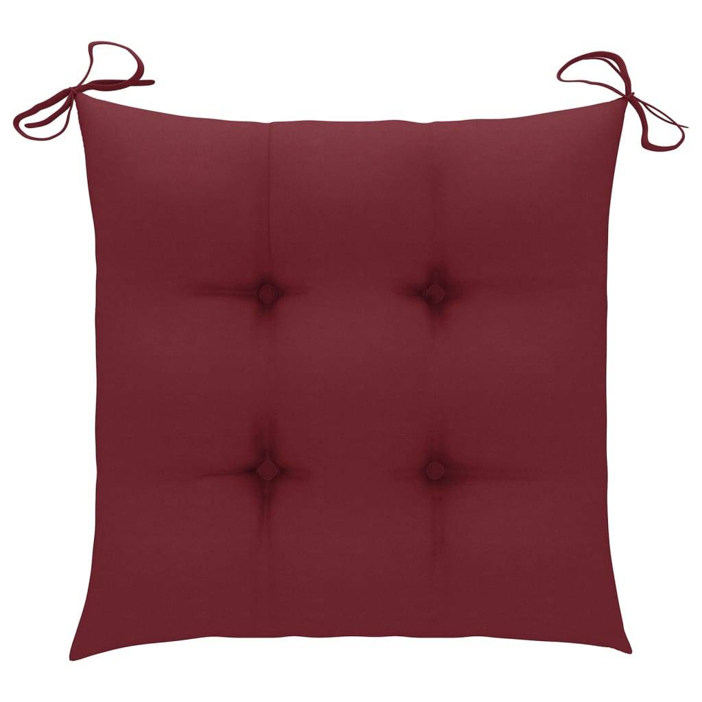 PANGIVO - Chaises de jardin teck et tissu rouge bordeaux 60 x 57.5 x 90 cm - PANGIVO - Image 8