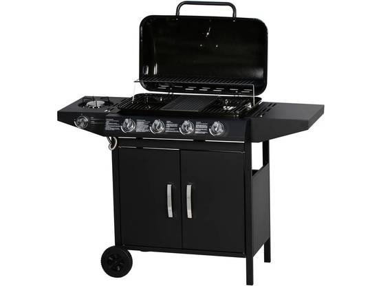 Barbecue Gaz "festa 5" - 5 Brûleurs Dont 1 Latéral - 12.9 Kw- Noir -habitat Et Jardin - Image 2