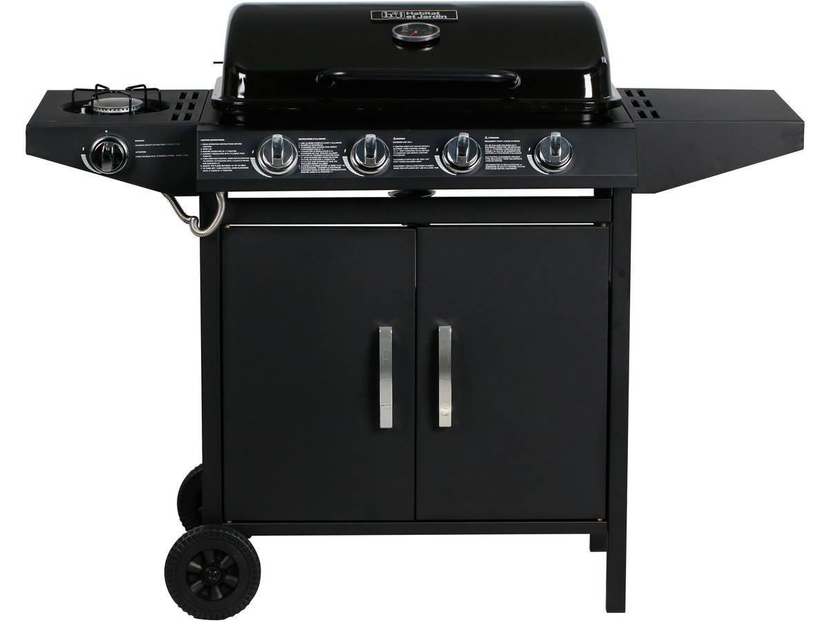 Barbecue Gaz "festa 5" - 5 Brûleurs Dont 1 Latéral - 12.9 Kw- Noir -habitat Et Jardin - Image 3