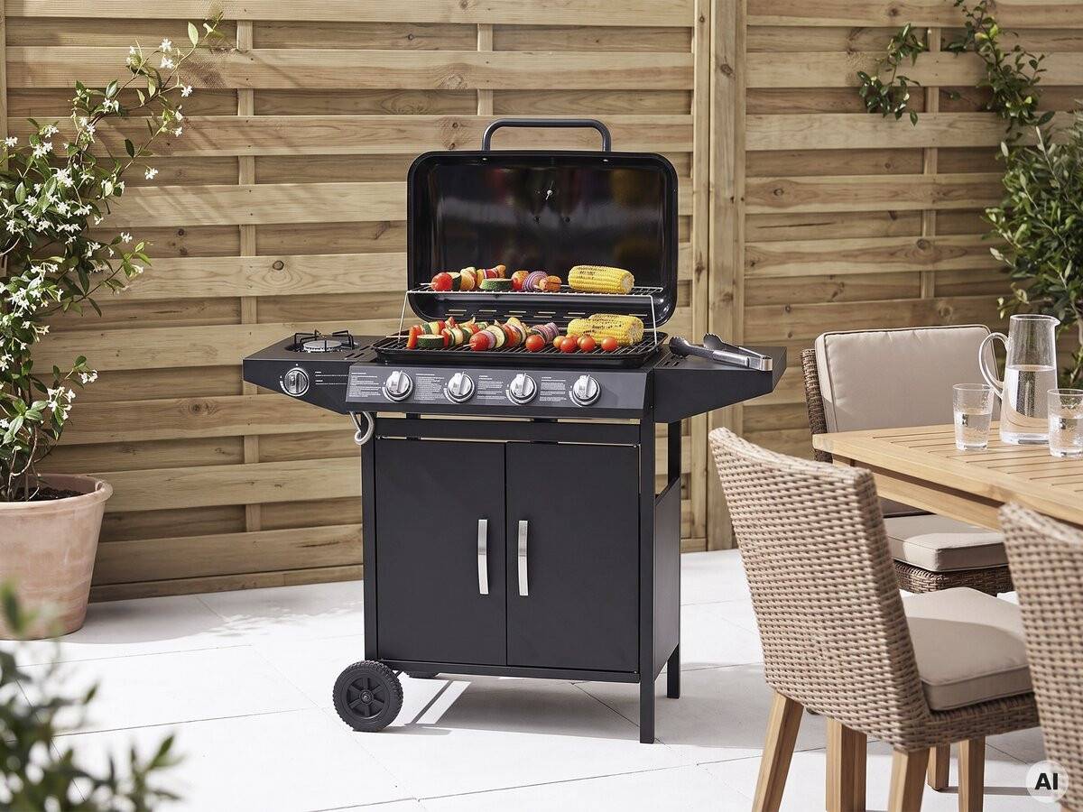 Habitat Et Jardin - Barbecue Gaz "festa 5" - 5 Brûleurs Dont 1 Latéral - 12.9 Kw- Noir -habitat Et Jardin - Image 2