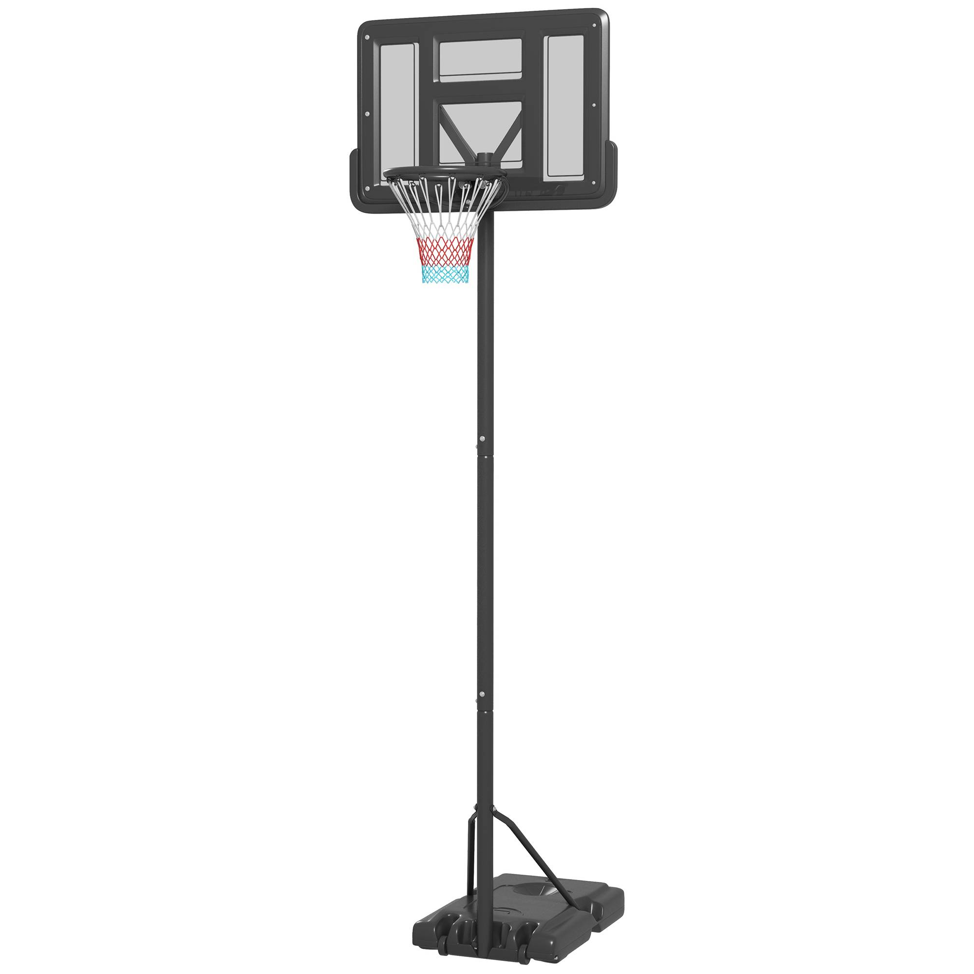 ComfortXL - Panier de basket extérieur acier HDPE noir hauteur 230-305 cm jardin et piscine avec roulettes base lestable - Image 2