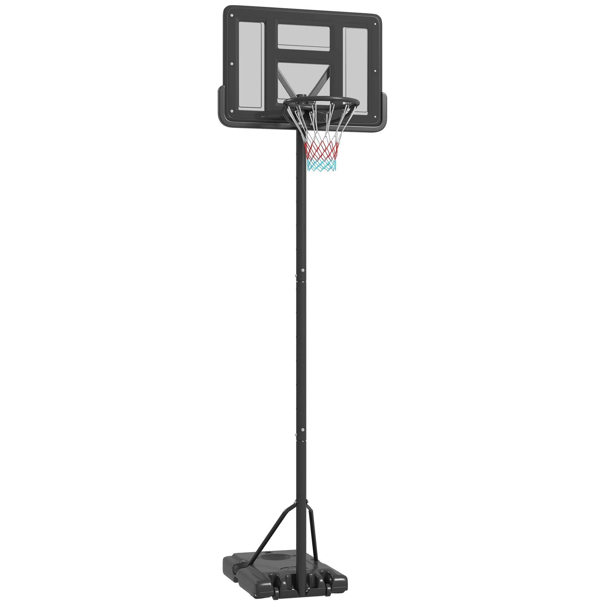 ComfortXL - Panier de basket extérieur acier HDPE noir hauteur 230-305 cm jardin et piscine avec roulettes base lestable - Image 10