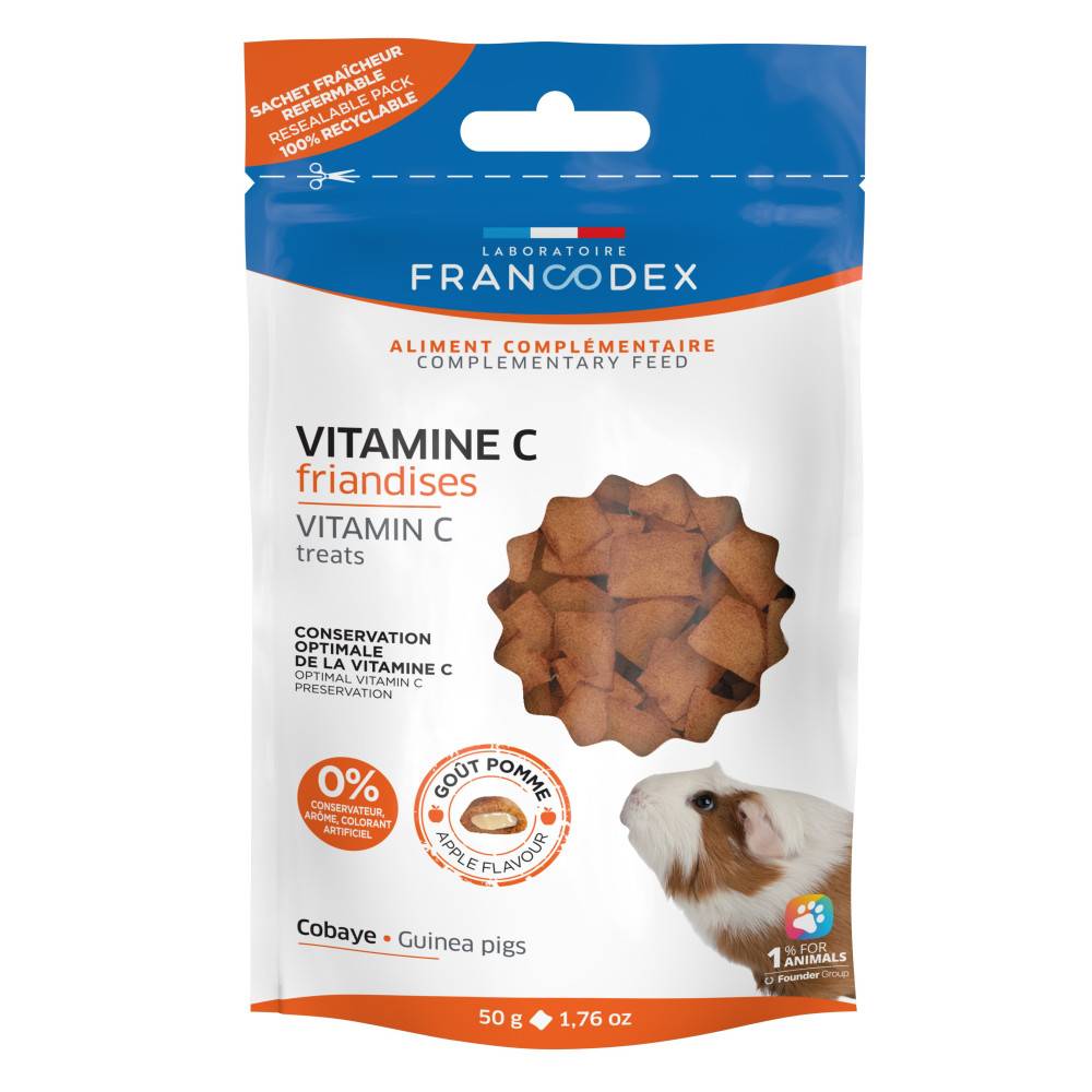 Francodex - Francodex - Pack Friandises Vitamine C, 4 sachets de 50g Pour Cobayes - Image 2