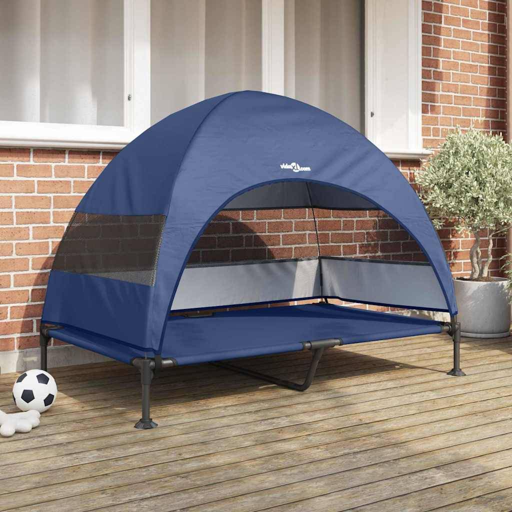 PANGIVO - Lit surélevé pour chien acier et tissu bleu marine 127 x 81 x 108 cm - PANGIVO - Image 1