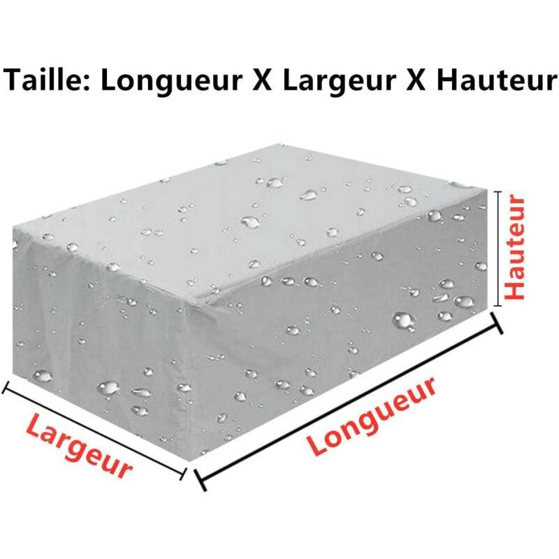 IntiMeg - Housse Salon De Jardin Exterieur 115x115x70cm Housse Table De Jardin Imperméable Oxford Housse De Protection De Jardin Au Vent Anti-UV Bache IntiMeg - Image 5