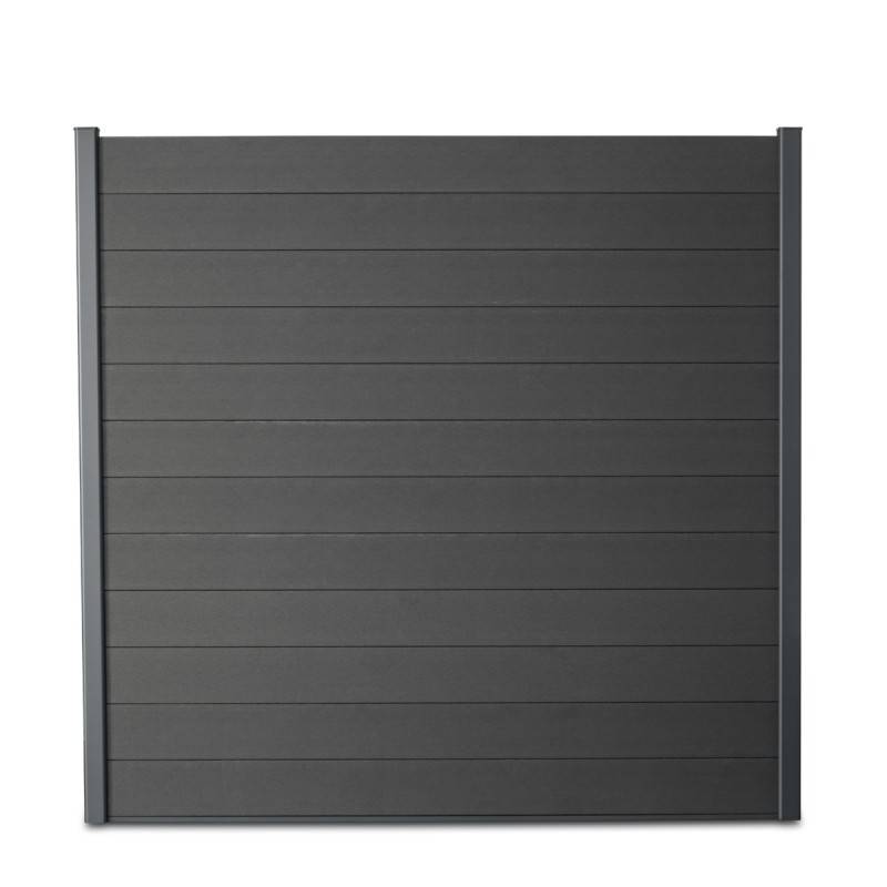 Kit clôture composite et aluminium à sceller H 1m80 L 1m80 gris anthracite avec renforts acier - Palissade - Brise vue - Easy Clôture - Image 2