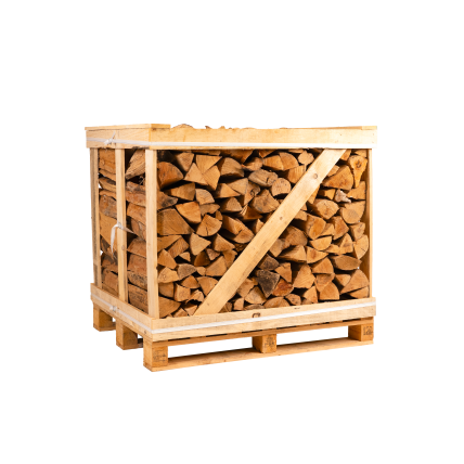 GRUCHY - Palette de bûches bois de chauffage 50 cm Premium - 1,3 stères rangés sec étuvé