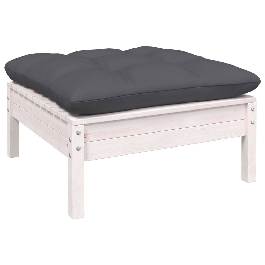 Prolenta Premium - Salon complet 5 places bois de pin et tissu (100 % polyester) blanc 63,5 x 63,5 x 62,5 cm - Prolen - Image 4