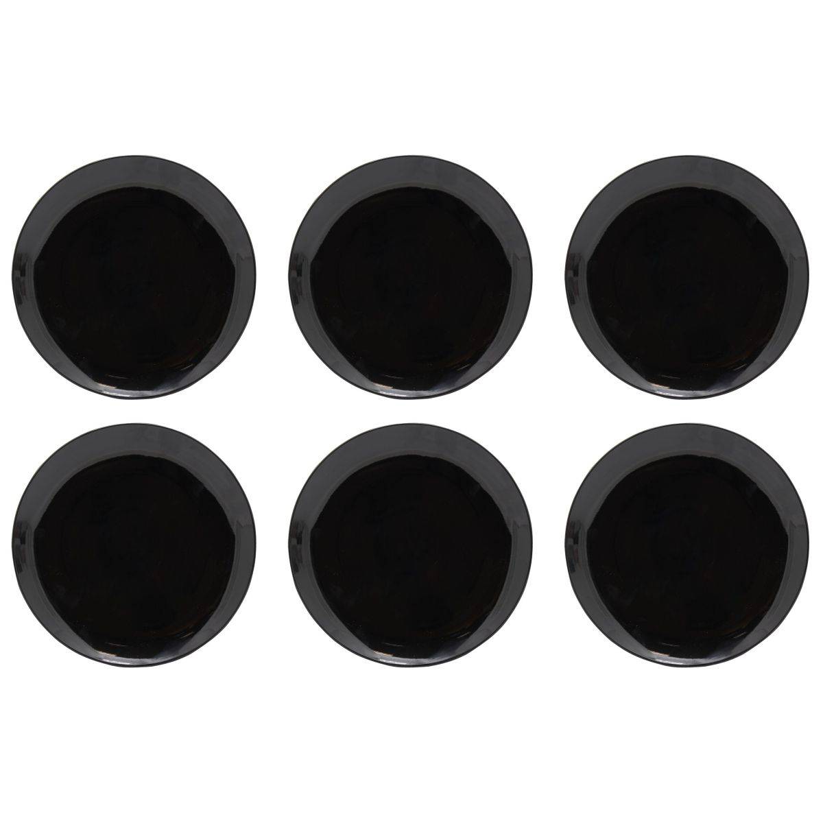 Aubry Gaspard - Assiettes en porcelaine noire (lot de 6) - Image 1